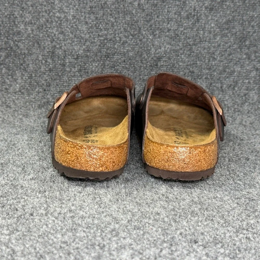 Birkenstock Boston Clog Sandals Men's 10 Habana Brown Oiled Leather Slip On Shoe
